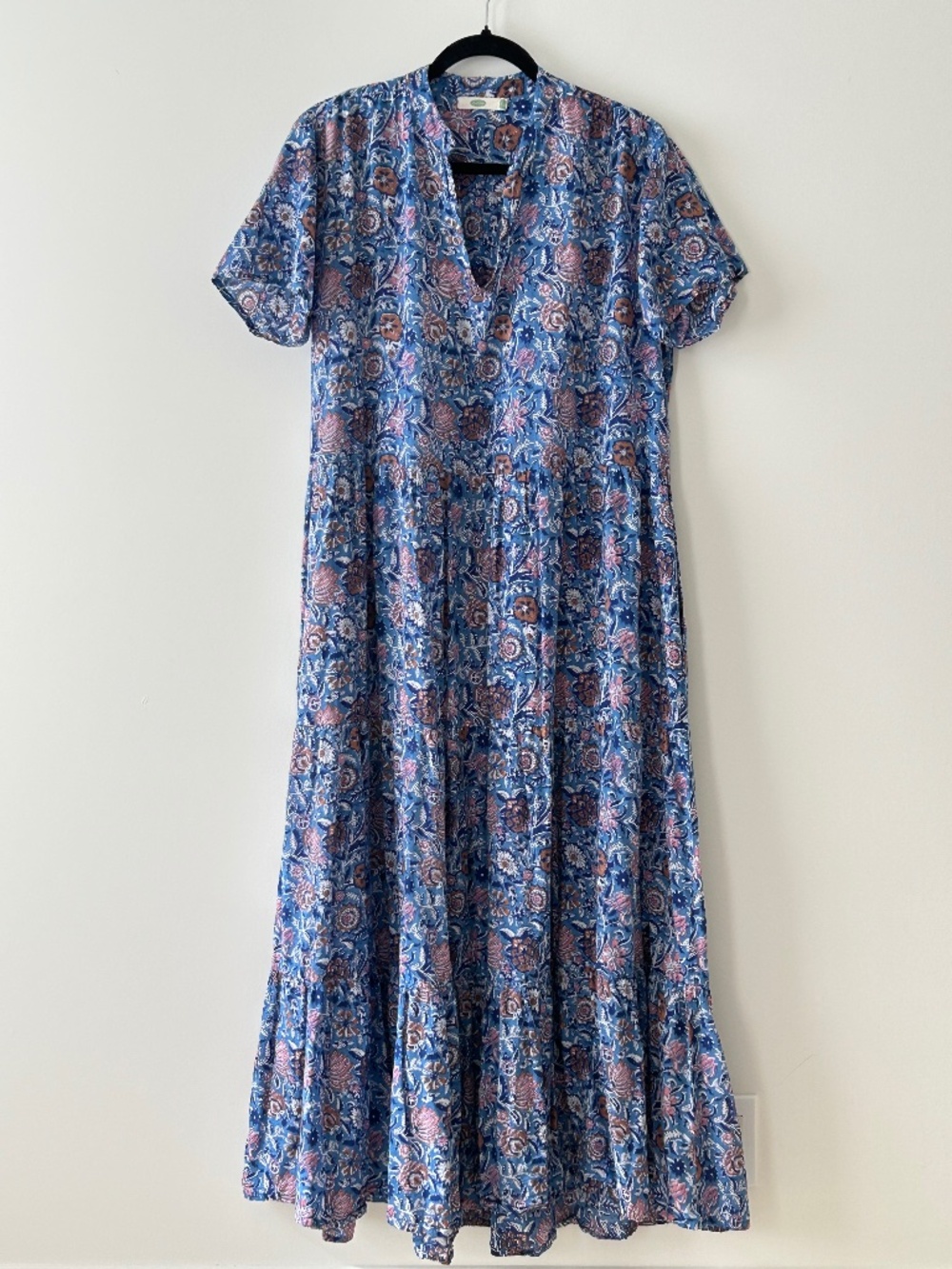 Dolma 100% Cotton Blue Floral Alia Maxi Dress